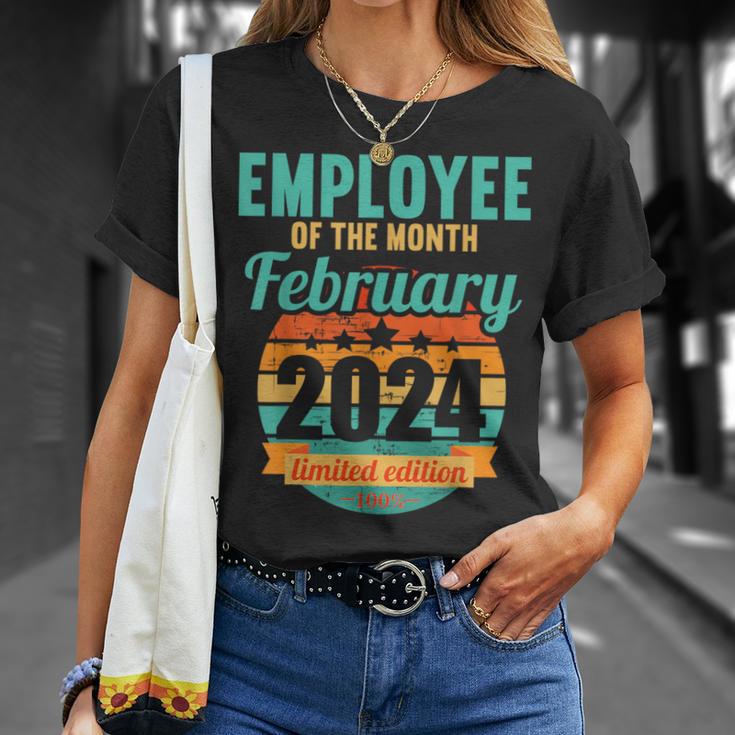 Employee Of The Month February 2024 T-Shirt Gifts for Her