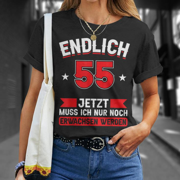 Endlich 55 Jetzt Nur Noch Erwachsen Werden Werden 55 German T-Shirt Geschenke für Sie