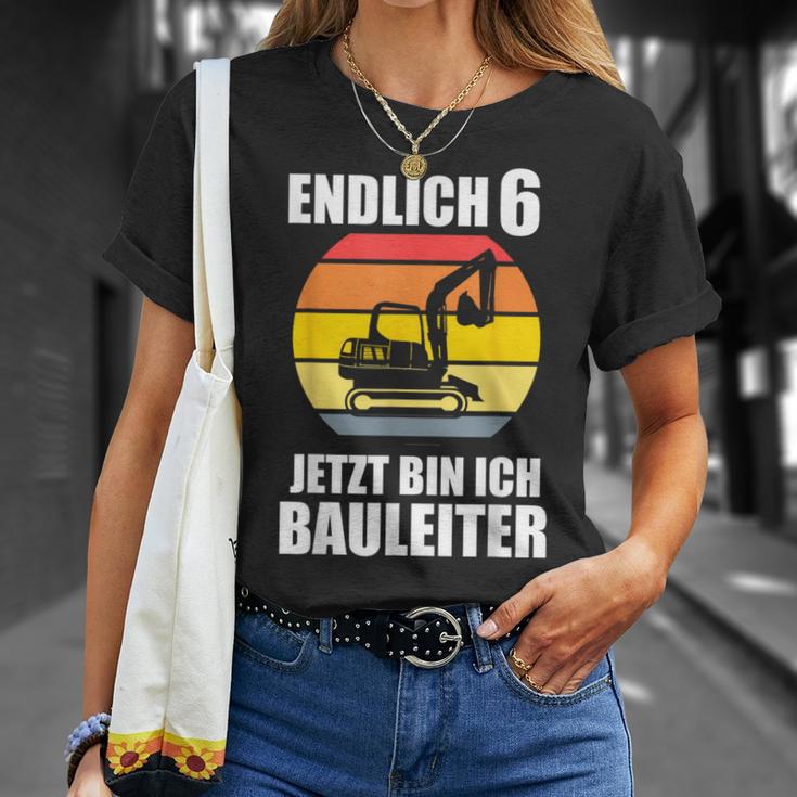 Endlich 6 Builder 6Th Birthday Digger T-Shirt Geschenke für Sie