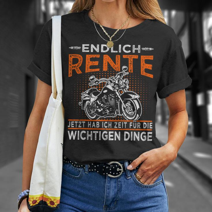 Endlich Rente Biker Grandpa & Motorradfahrer Rentner T-Shirt Geschenke für Sie