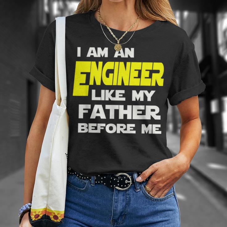 I Am An Engineer Like My Father Before Me T-Shirt Gifts for Her