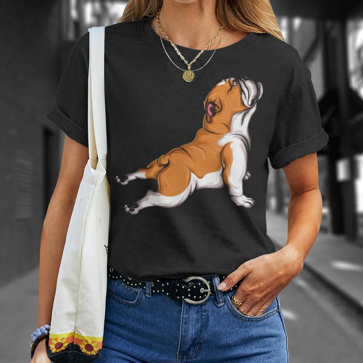 English Bulldog Yoga Dog Lover Namaste T-Shirt Gifts for Her