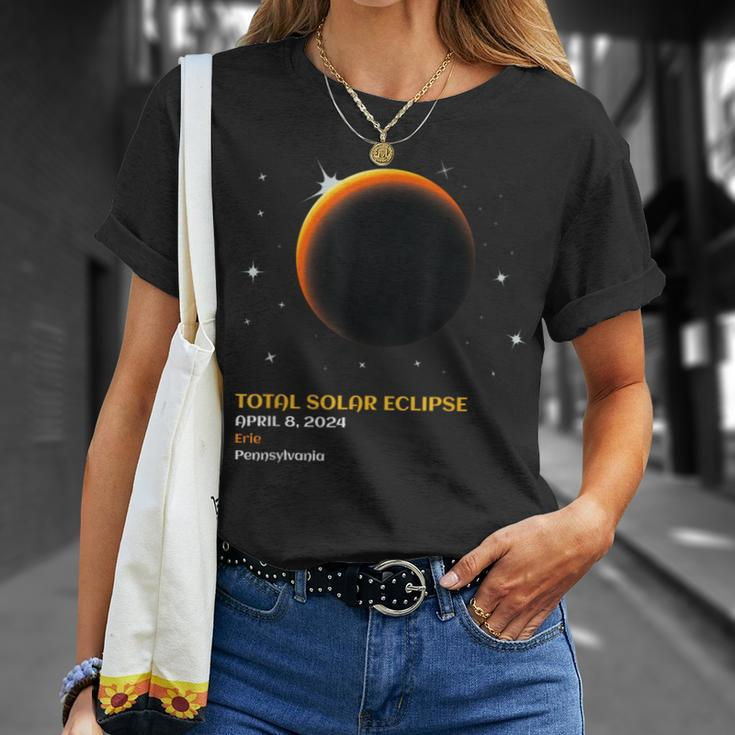 Erie Pennsylvania Pa Total Solar Eclipse April 8 2024 T-Shirt Gifts for Her