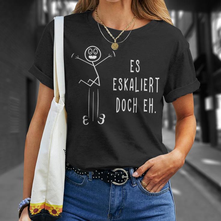 Es Escaliert Doch Eh Techno Rave Saufen Party Stick Figure T-Shirt Geschenke für Sie