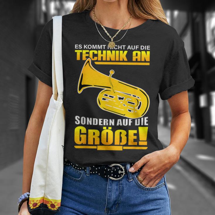 Es Kommt Nicht Auf Die Technik An Tuba Player Tubist Tubas T-Shirt Geschenke für Sie