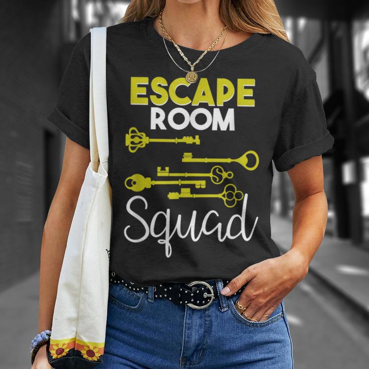 Escape Room Squad Vintage Key Lock Team Crew T-Shirt Gifts for Her