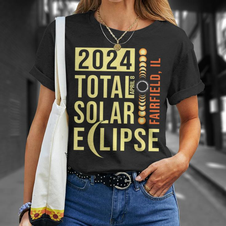Fairfield Illinois Total Solar Eclipse April 8 2024 T-Shirt Gifts for Her