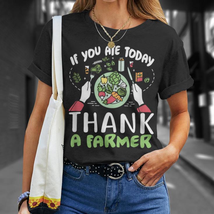 FarmIf You Ate Today Thank A Farmer T-Shirt Gifts for Her