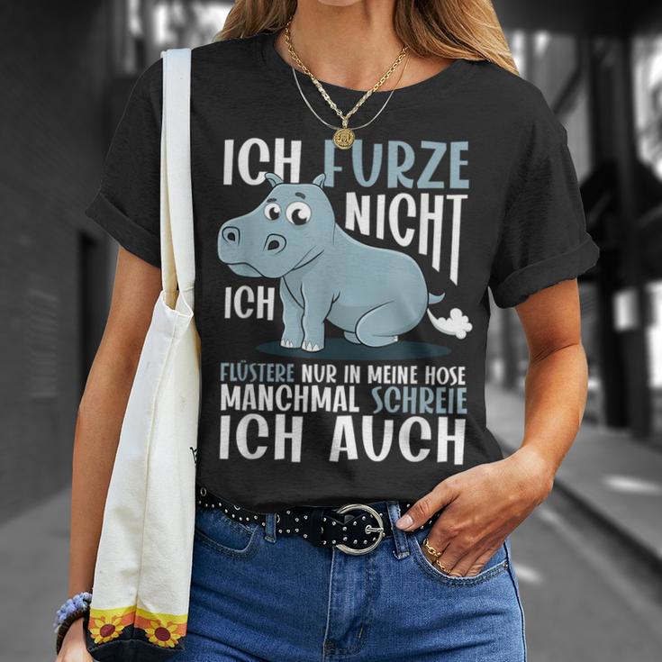 With Fart Hippo Ich Furze Nicht Ich Fuüstere Nur T-Shirt Geschenke für Sie