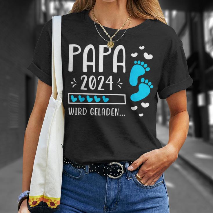 Father 2024 Wird Geladen Papa Loading 2024 Werdender Papa T-Shirt Geschenke für Sie