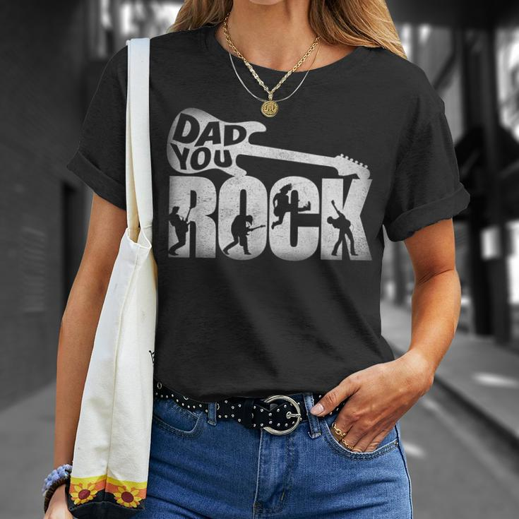 Fathers Day Dad You Rock Guitar Vintage Adults T-Shirt Gifts for Her