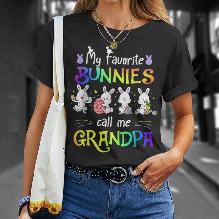 My Favorite Bunnies Call Me Grandpa Bunny Easter Day T-Shirt Gifts for Her