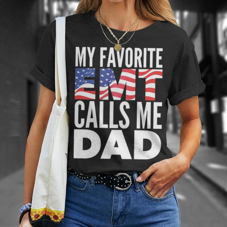 My Favorite Emt Calls Me Dad Emt Father T-Shirt Gifts for Her