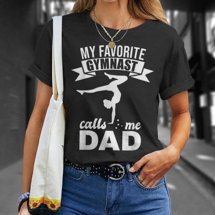 My Favorite Gymnast Calls Me Dad Gymnastic Lover T-Shirt Gifts for Her