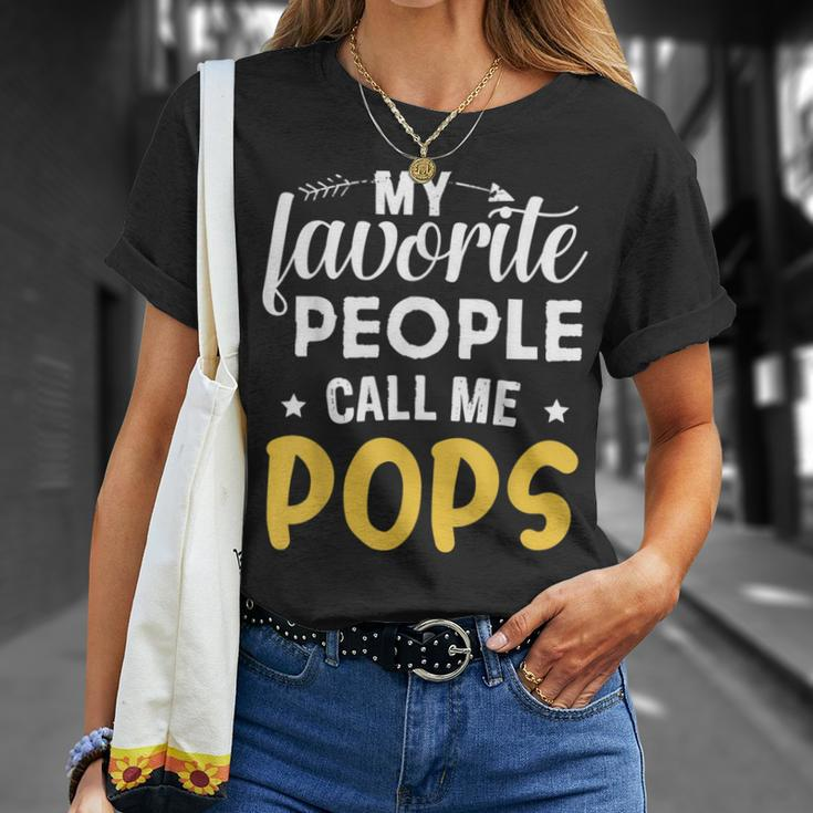 My Favorite People Call Me Pops Father's Day T-Shirt Gifts for Her