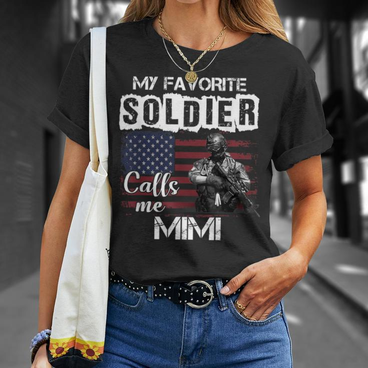 My Favorite Soldier Calls Me Mimi Army Veteran T-Shirt Gifts for Her