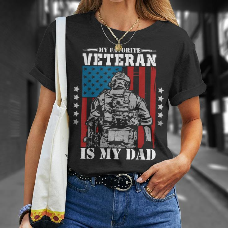 My Favorite Veteran Is My Dad Veterans Day Memorial Day T-Shirt Gifts for Her