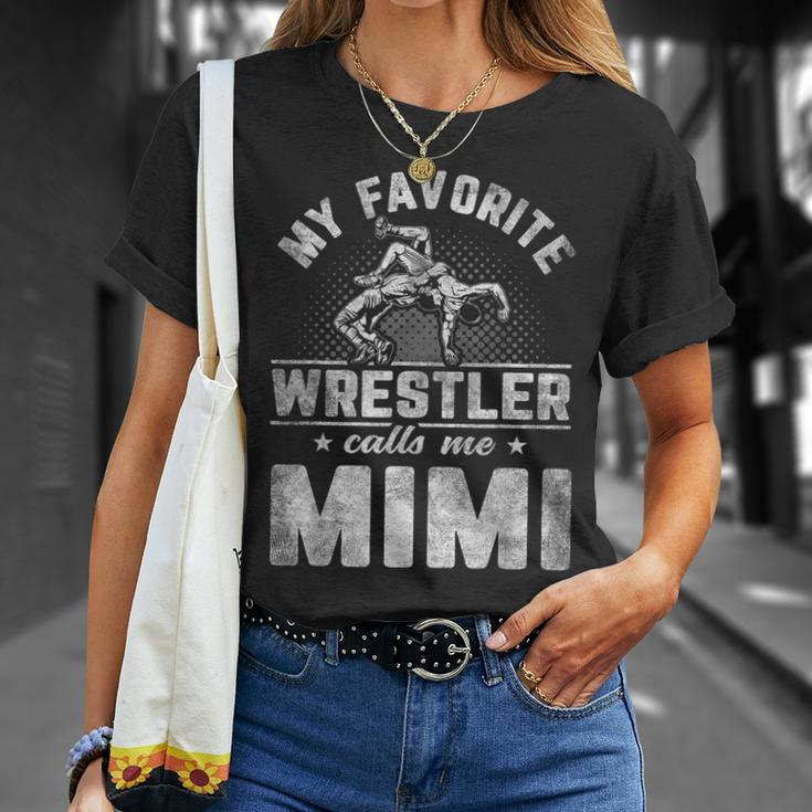 My Favorite Wrestler Calls Me Mimi Mother's Day T-Shirt Gifts for Her