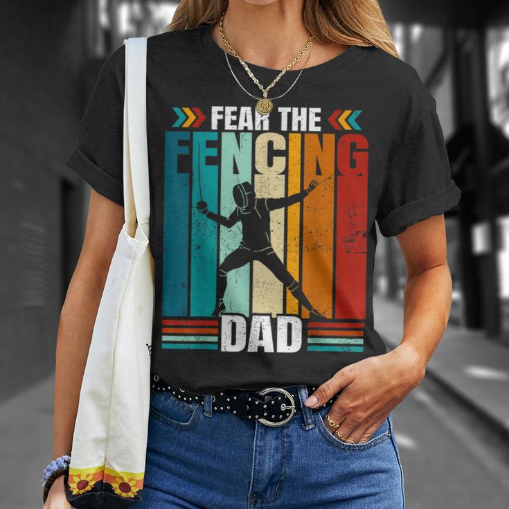 Fear The Fencing Dad Retro T-Shirt Gifts for Her