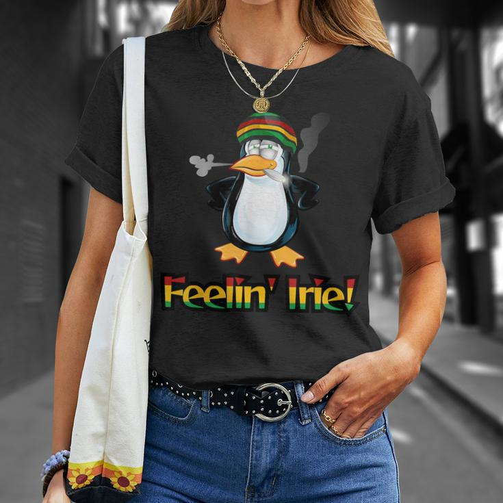 Feelin' Irie Patois Jamaica Penguin Jamaican Slang T-Shirt Gifts for Her