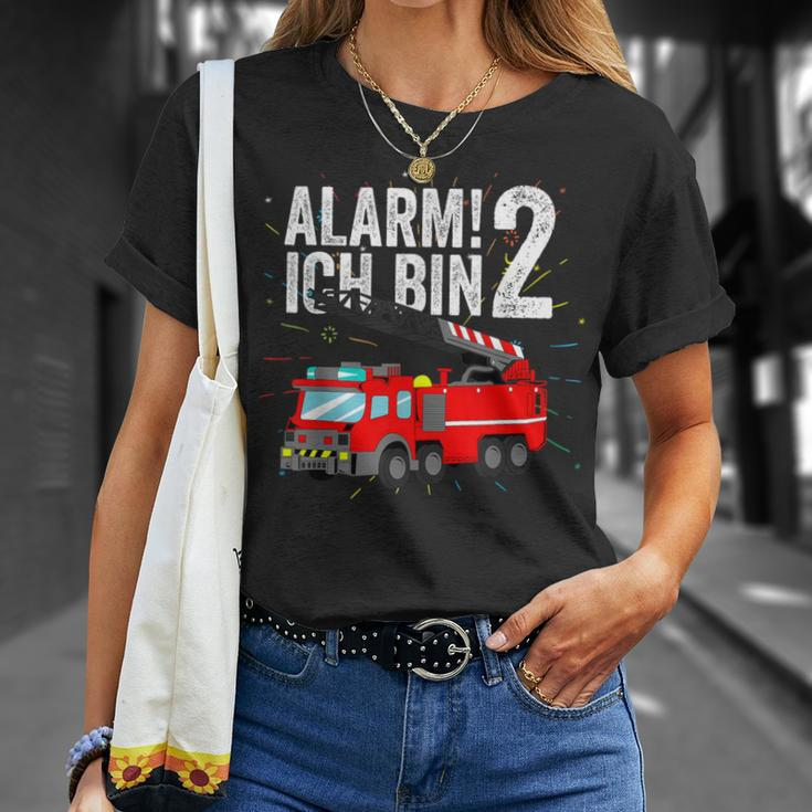 Feuerwehr Geburtstag Alarm Ich Bin 2 T-Shirt für Kinder Geschenke für Sie