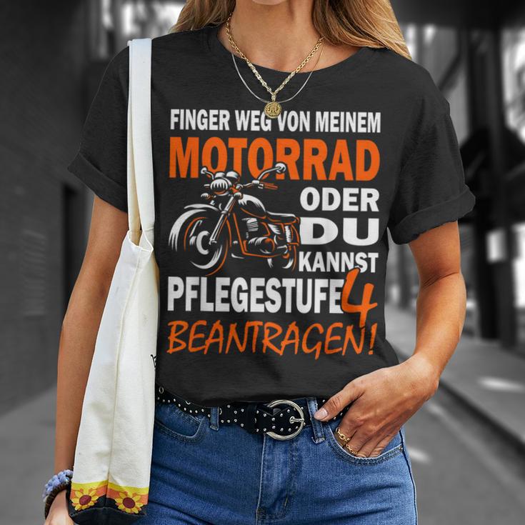 Finger Weg Von Mein Motorrad Motorcycle Rider & Biker S T-Shirt Geschenke für Sie