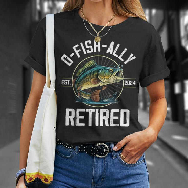 Fisherman Fishing Retirement O-Fish-Ally Retired 2024 T-Shirt Gifts for Her