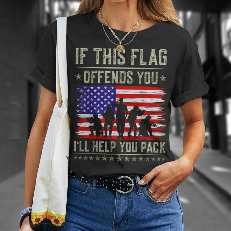 If This Flag Offends You I'll Help You Us Flag Veterans Day T-Shirt Gifts for Her