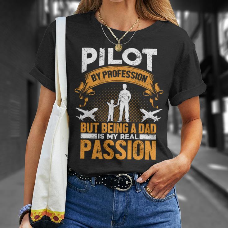 Flugzeug Pilot Kapitän Papaater Luftfahrt Piloten Flieger T-Shirt Geschenke für Sie