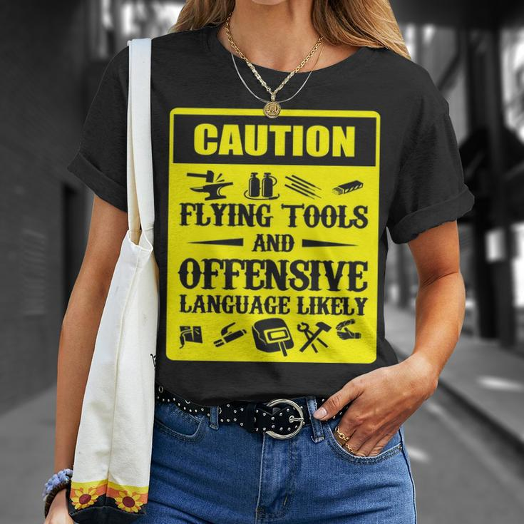 Flying Tools & Offensive Language Welder T-Shirt Gifts for Her