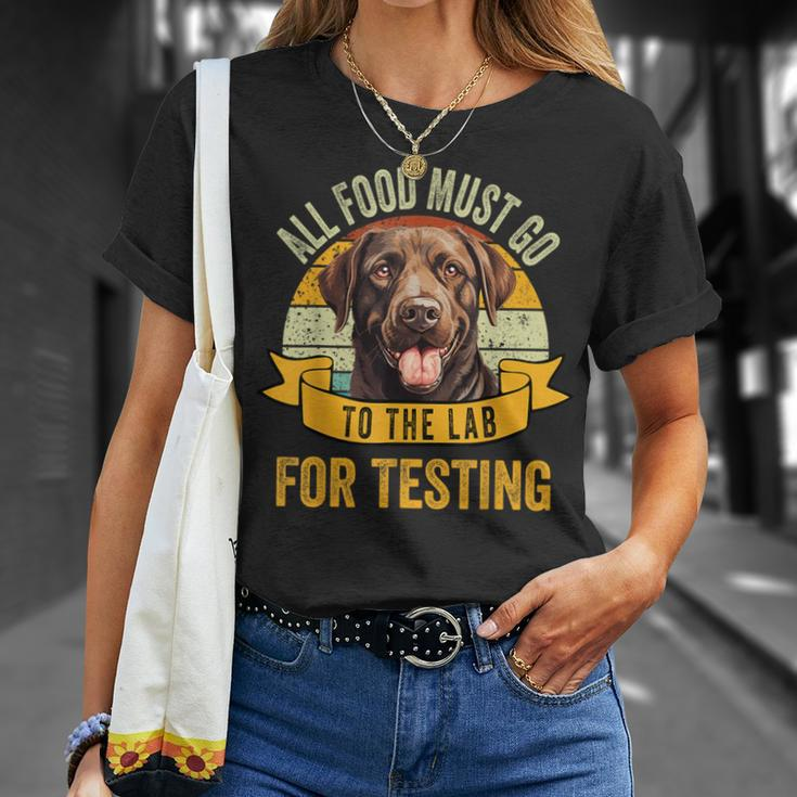 All Food Must Go To The Lab For Testing Labrador Fun Vintage T-Shirt Gifts for Her