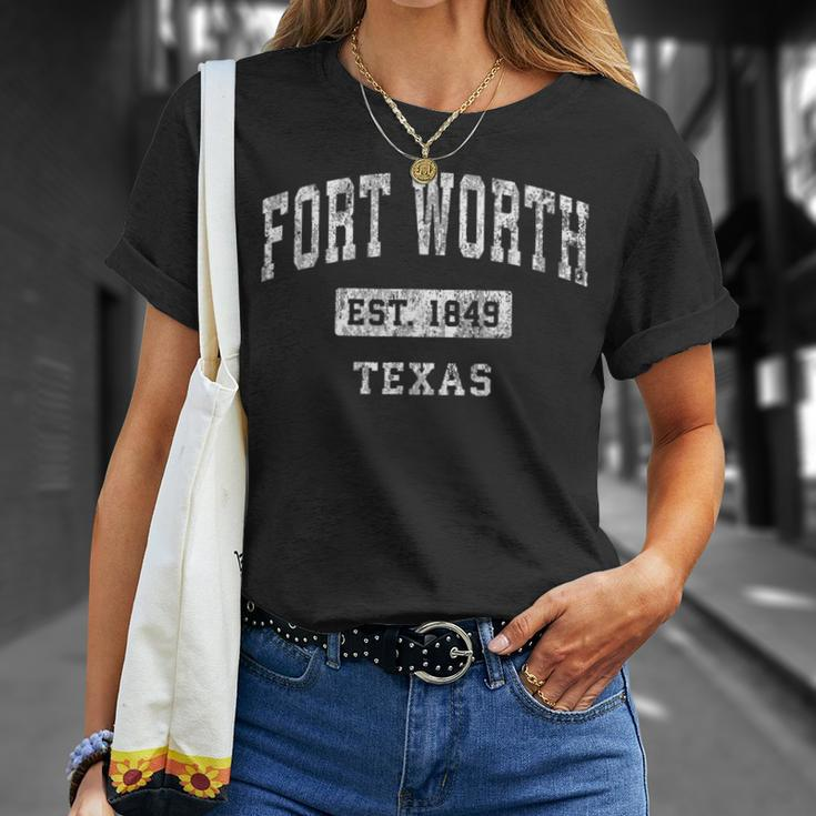 Fort Worth Texas Tx Vintage Established Sports T-Shirt Gifts for Her