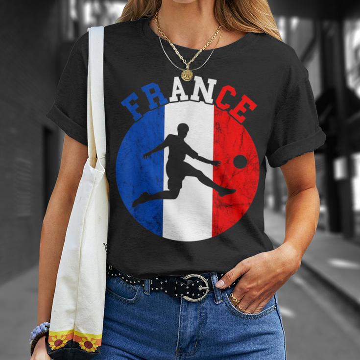 Frankreich Flagge Französisch Fußball Team French Roots French Pride T-Shirt Geschenke für Sie