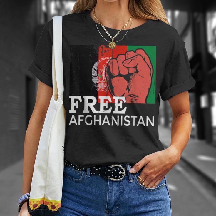 Free Afghanistan Afghan Flag United State Veteran Support T-Shirt Gifts for Her