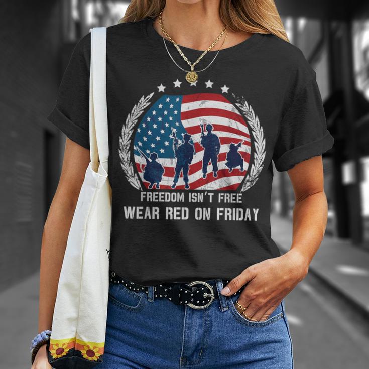 Freedom Isn't Free Wear Red On Friday Military T-Shirt Gifts for Her