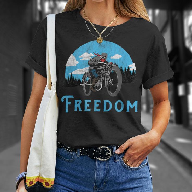 Freedom Old School Motorcycle Rider Retro T-Shirt Gifts for Her