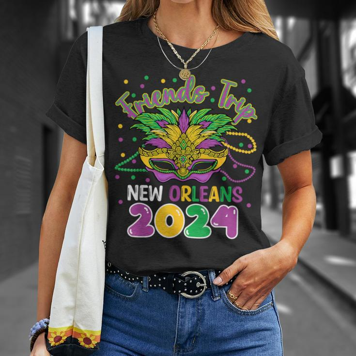 Friends Trip New Orleans 2024 Mardi Gras Masked T-Shirt Gifts for Her