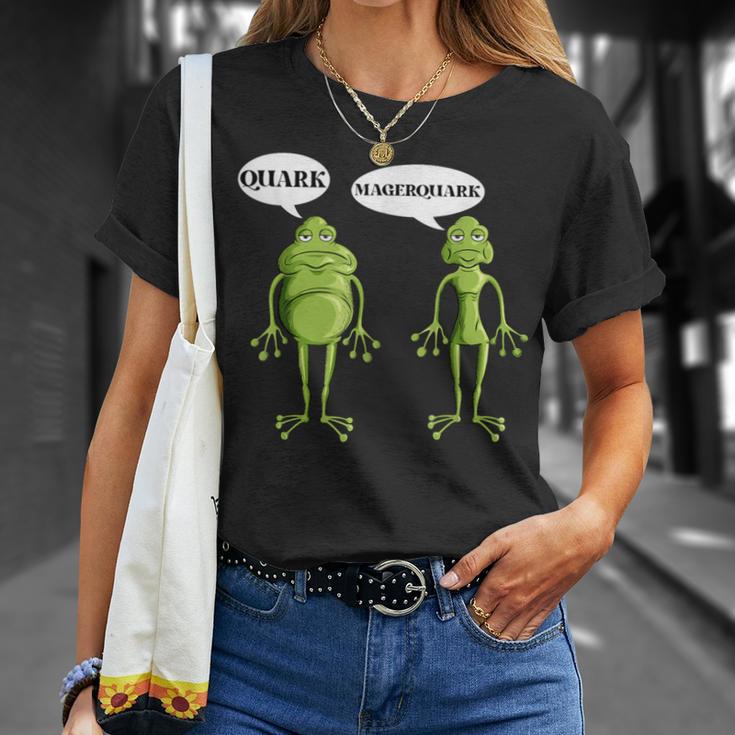 Frosch Macht Quark Diät Magerquark Wortspiel Schwarzes T-Shirt Geschenke für Sie