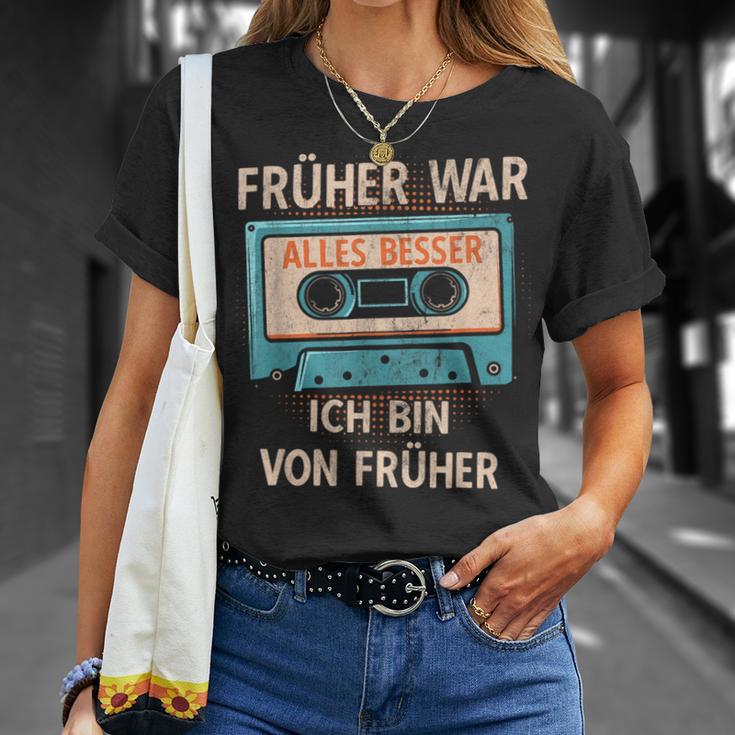 Früher War Alles Besser Ich Binon Früher Cassette Musician T-Shirt Geschenke für Sie