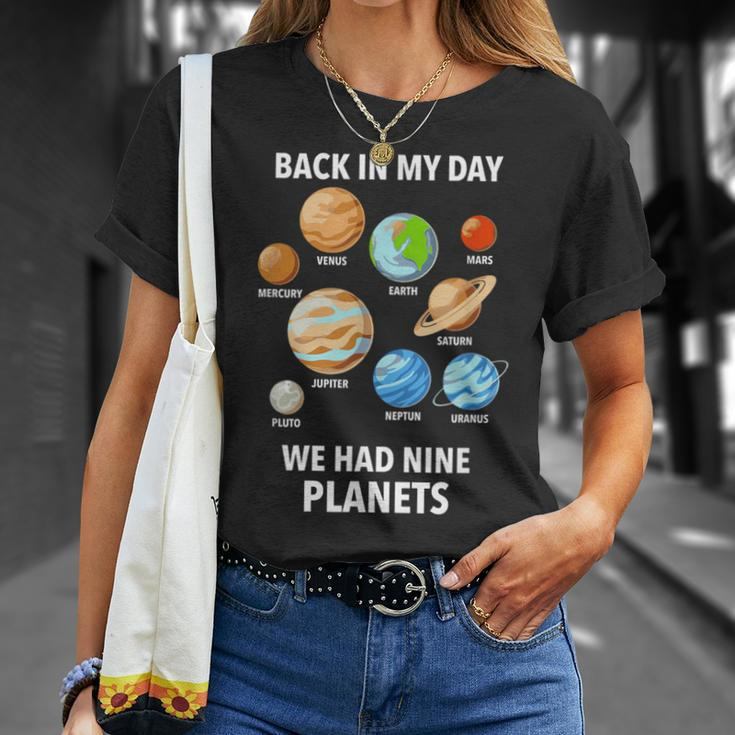 Back In My Day We Had Nine Planets Pluto Never Forget T-Shirt Gifts for Her