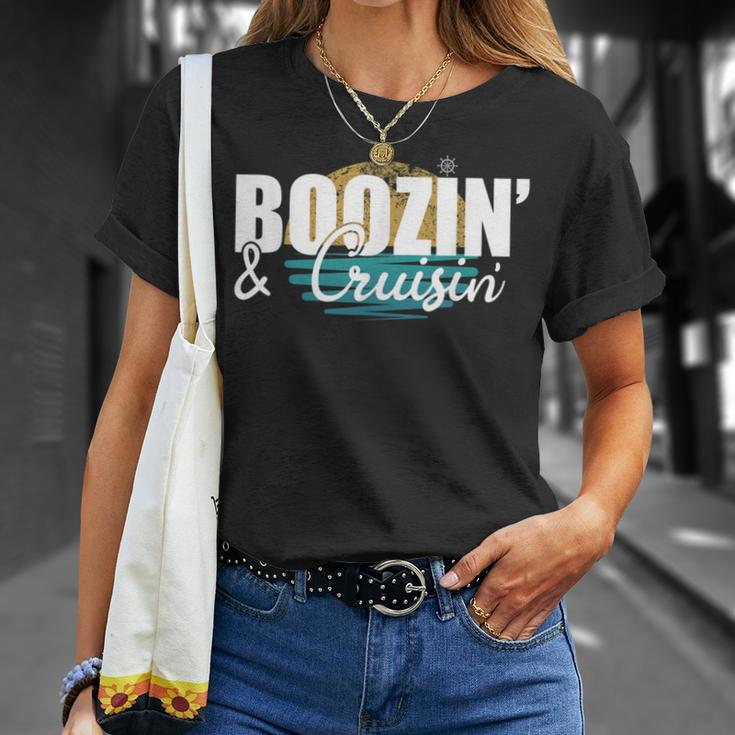 Boozin And Cruisin Vacation Cruise Ship T-Shirt Gifts for Her