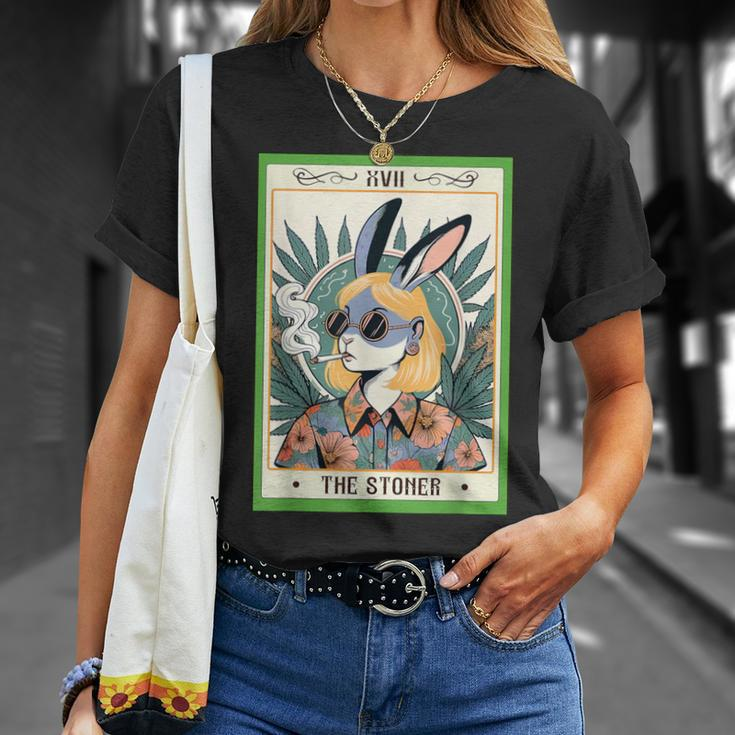 Bunny Cannabis Weed Lover 420 The Stoner Tarot Card T-Shirt Gifts for Her