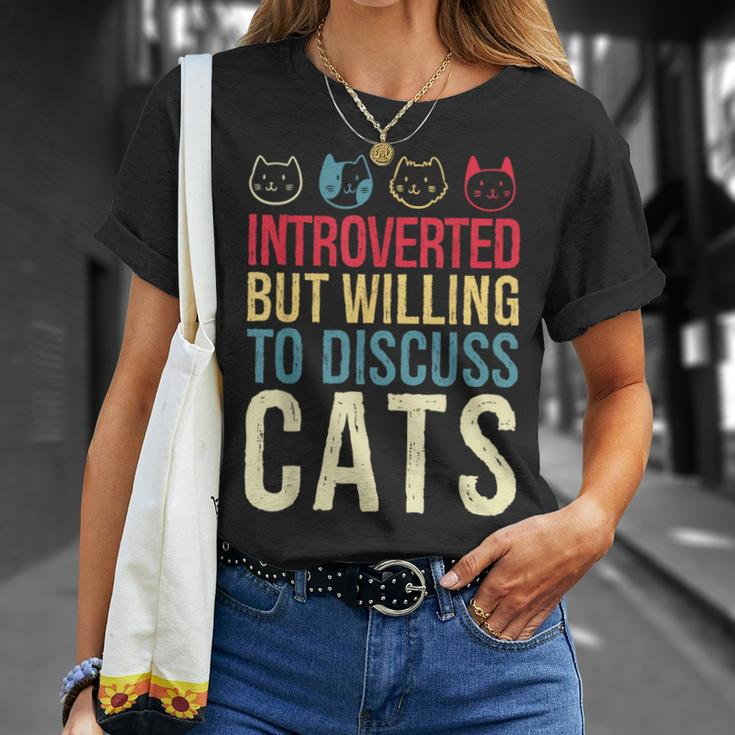 Cat Shy Person Cat Lover Introvert Cat T-Shirt Gifts for Her
