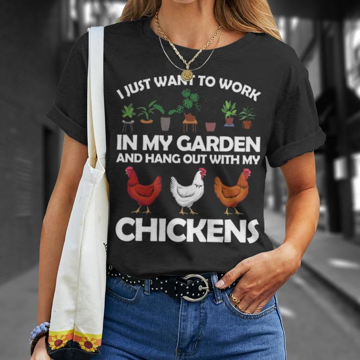 Chicken For Men Women Gardening Chicken Lovers Garden T-Shirt Gifts for Her