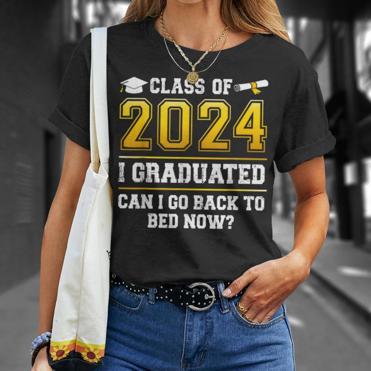 Class Of 2024 I Graduated Can I Go Back To Bed Now T-Shirt Gifts for Her