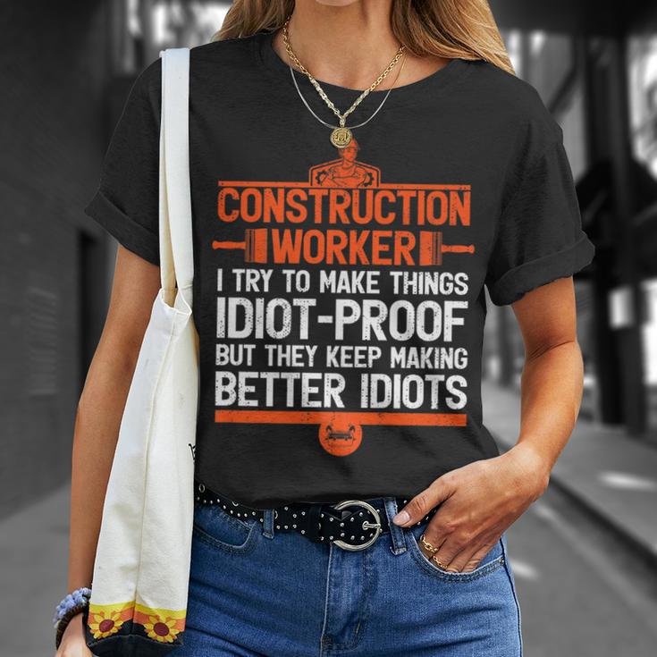 Construction For Dad Construction Worker T-Shirt Gifts for Her