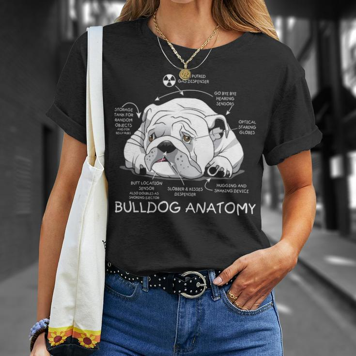 Cute English Bulldog Anatomy Dog Biology T-Shirt Gifts for Her