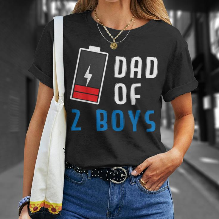Dad Of 2 Boys Father's Day T-Shirt Gifts for Her