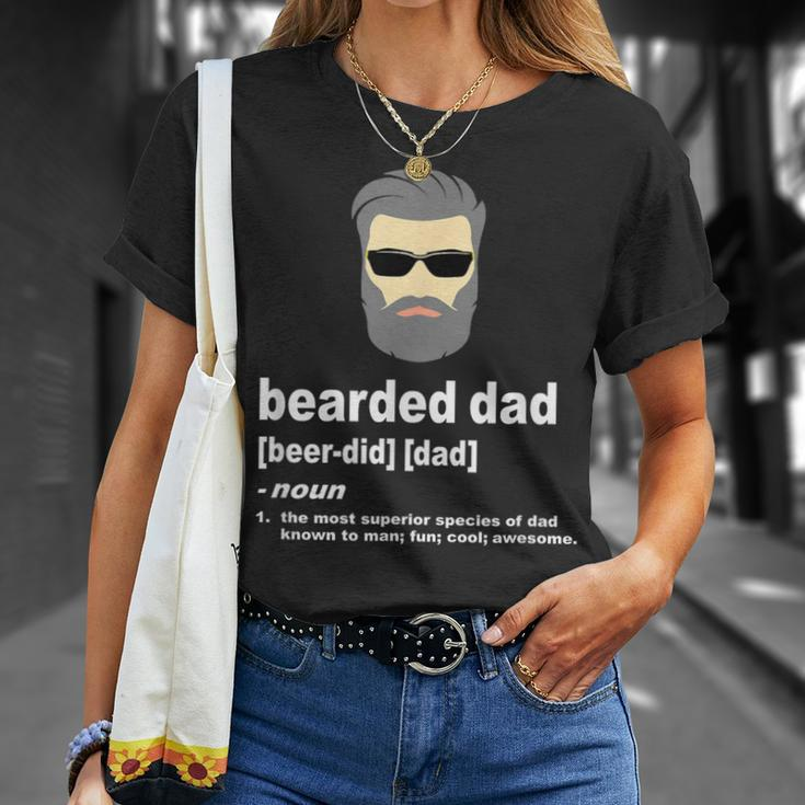Dad Bearded Dad Silver Fox Or Gray Hair T-Shirt Gifts for Her