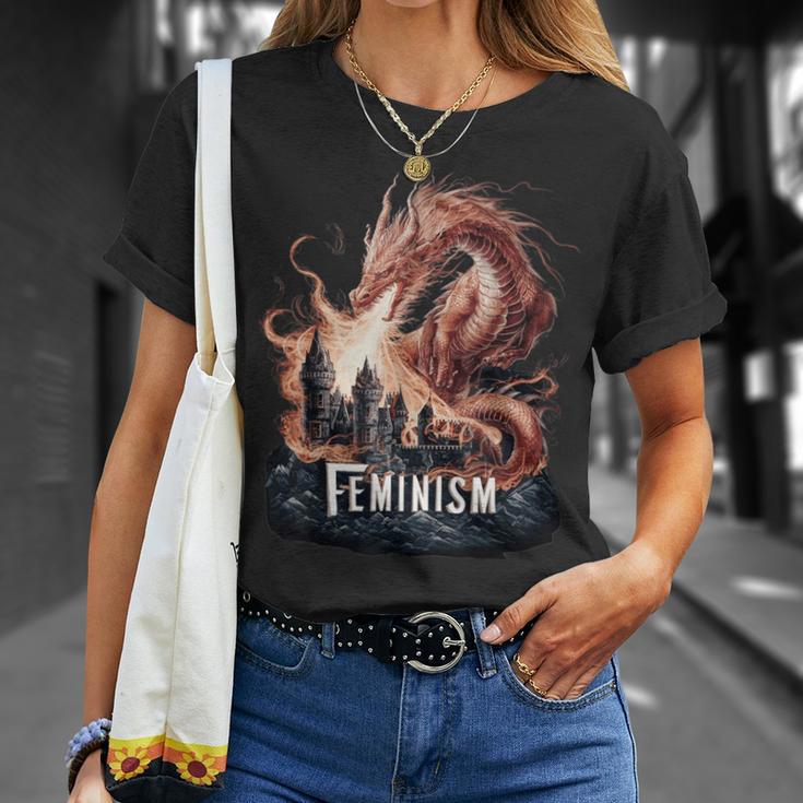 Dragon Fantasy Feminism T-Shirt Gifts for Her